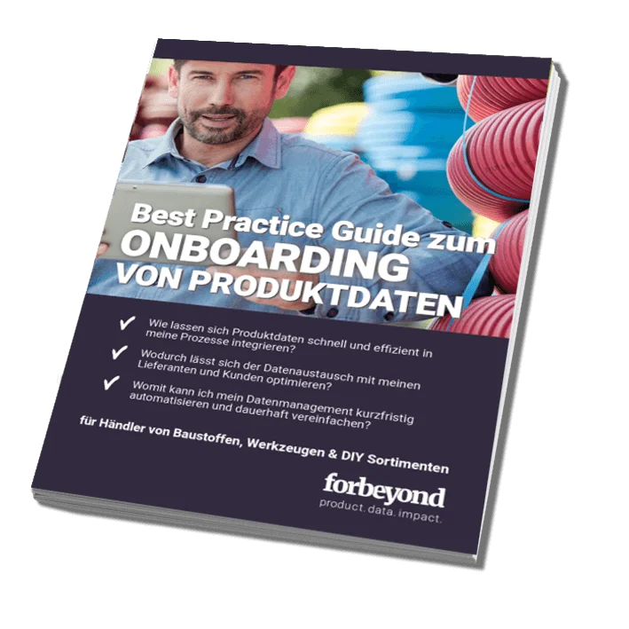 Titelbild eines Whitepapers zum Thema Best Practices Onboarding von Produktdaten  mit Download-Link zum Kontaktformular