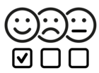 Icon von Smileys mit unterschiedlichen Gesichtsausdrücken.
