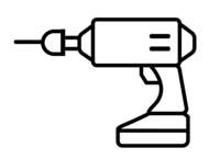 Icon einer Bohrmaschine für Produktdaten.