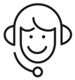 Icon einer Person im Kundenservice für den Begriff Kundendaten.