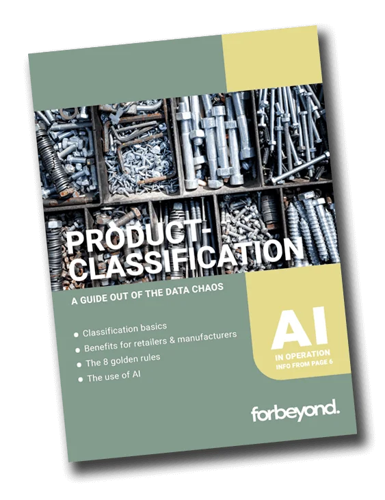 Cover image of the forbeyond white paper on the classification of product and master data