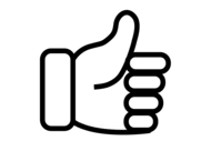 Icon eines Daumen nach oben.