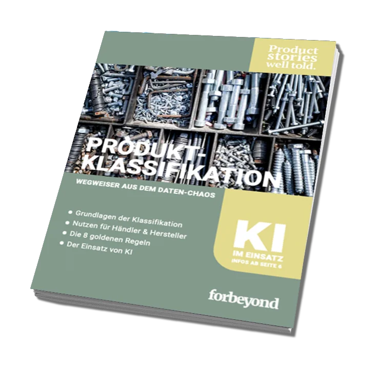 Titelbild eines Whitepapers zum Thema Produktklassifikation mit Download-Link zum Kontaktformular